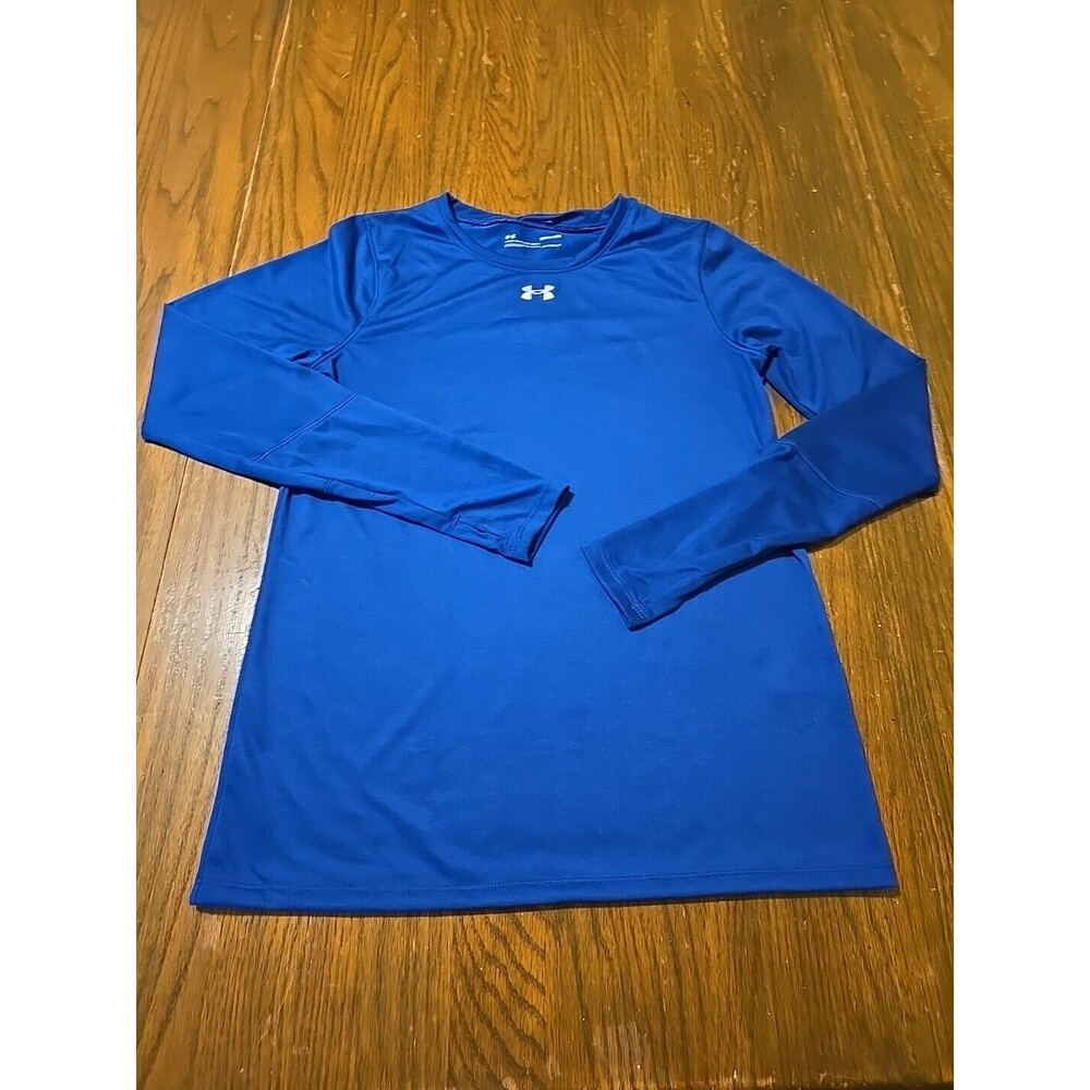 Under Armour Locker 2.0 Long Sleeve Shirt Small/Child Stretch Navy Blue